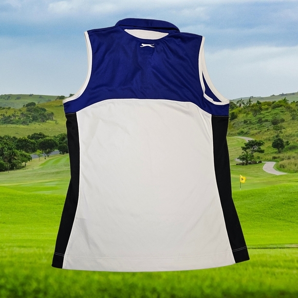 SLAZENGER Golf Athletic Sleeveless Polo Shirt White Womens XSmall - Picture 4 of 11